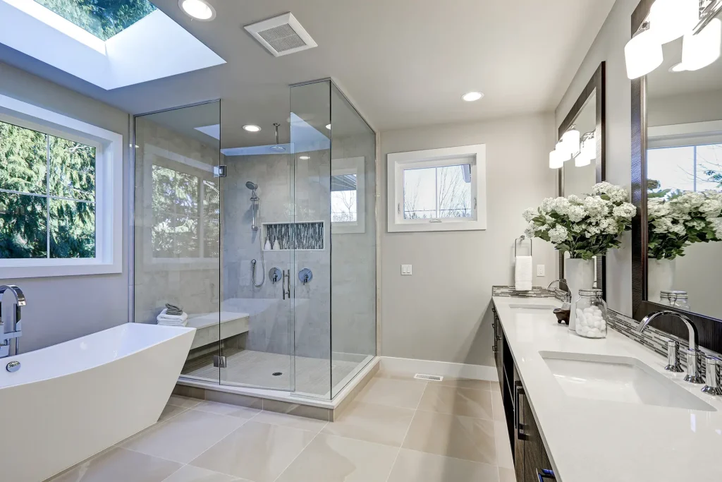 pare douche, salle de bain, aménagement intérieur et extérieur