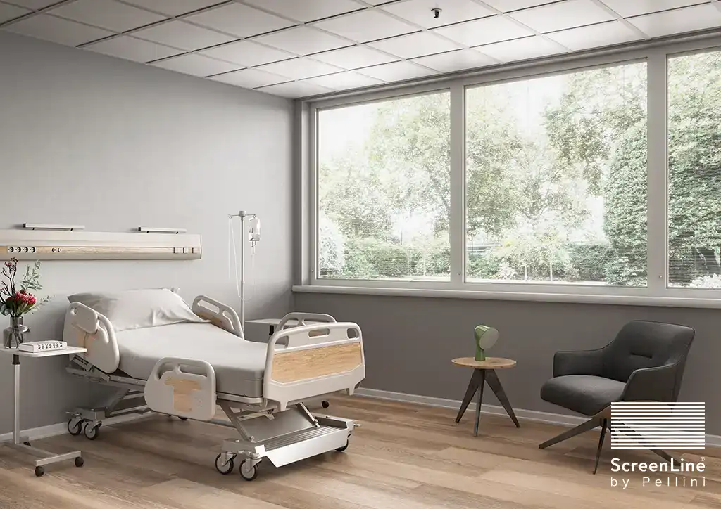 store intégré dans le double vitrage chambre hopital vaucluse